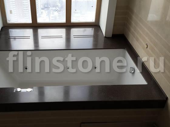 Накладка на джакузи с переходом в подоконник из искусственного камня ...